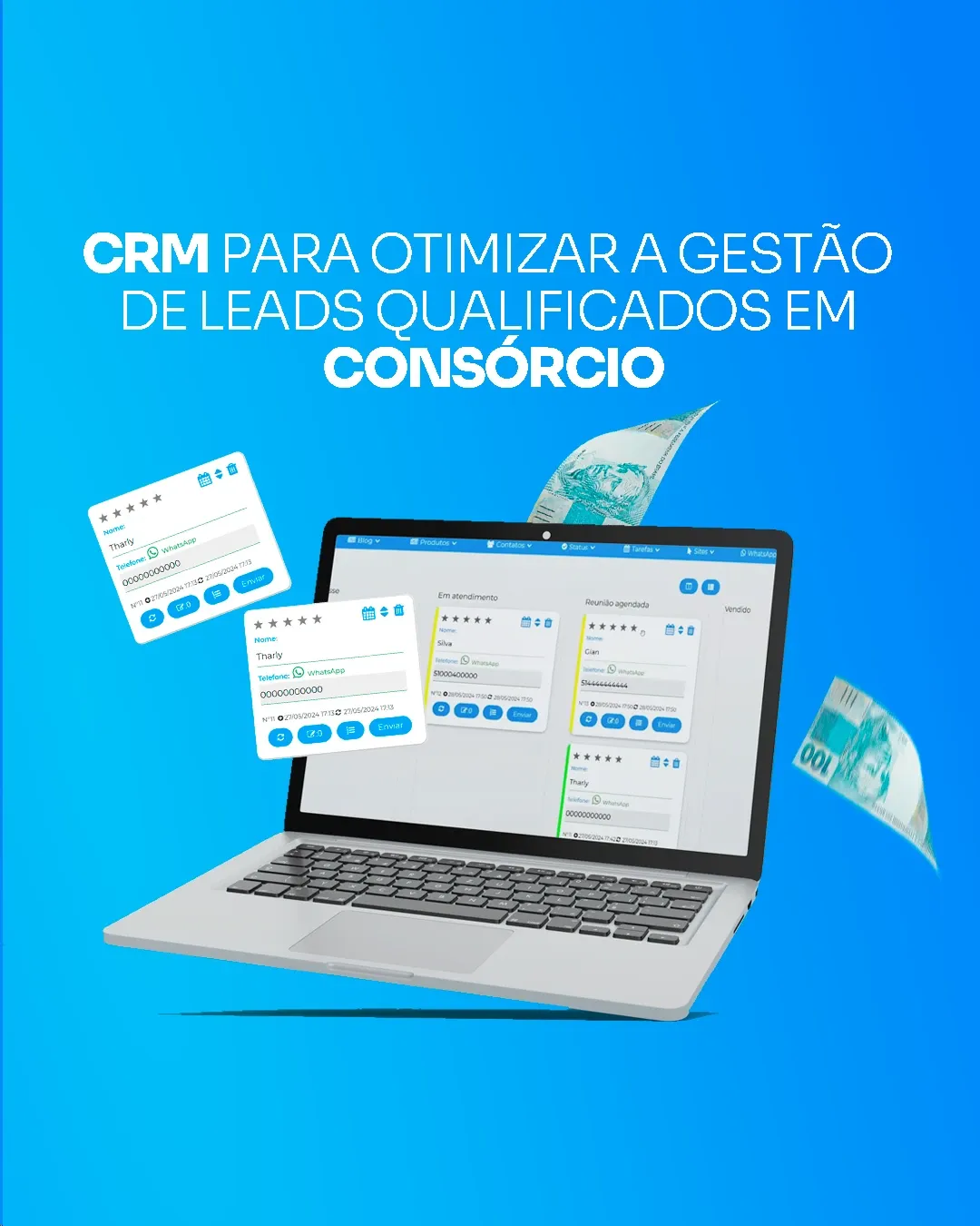 CRM para o vendedor gerenciar os leads de consórcio